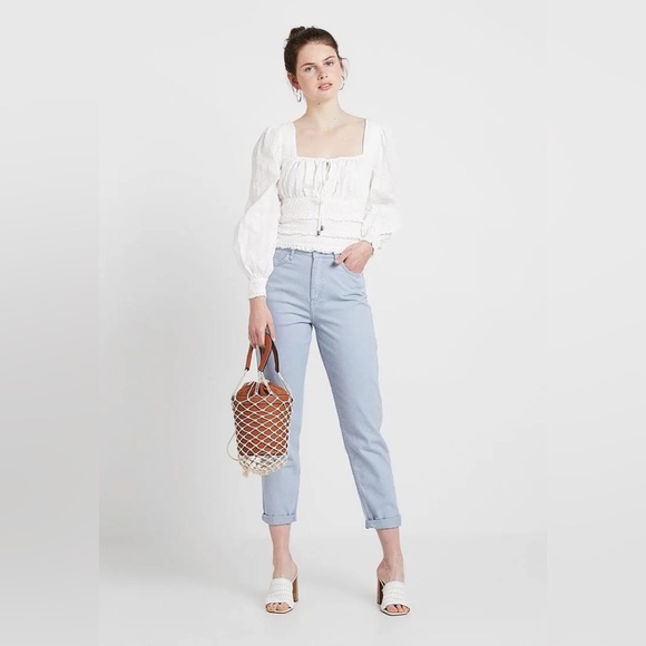 Free People Solid Lolita Coastal Boho Blouse White Size Large - Picture 3 of 16